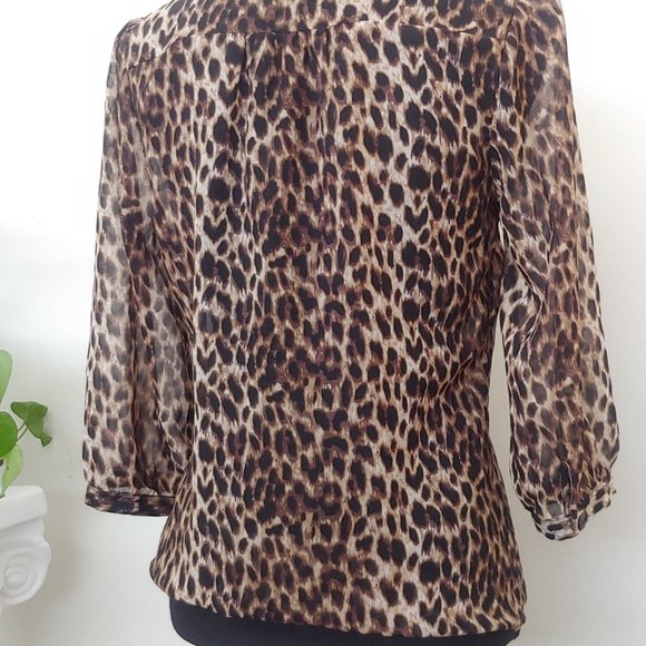 Leopard Chiffon Blouse - Picture 3 of 4